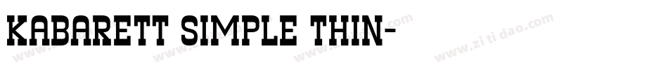 Kabarett Simple Thin字体转换